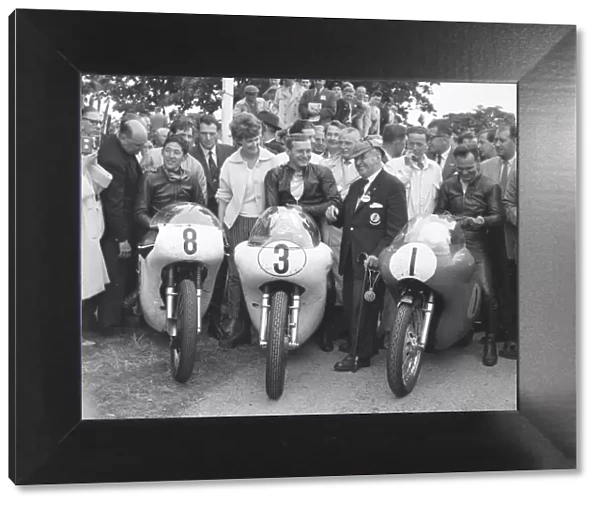 Winners enclosure; 1961 Senior TT