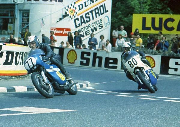 Dennis Brew (Suzuki) and Steve Moynihan (Norton) 1973 Senior TT
