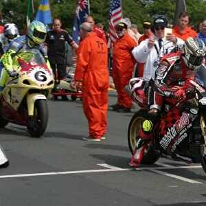 John McGuinness (Ducati) starts the 2003 Formula One TT