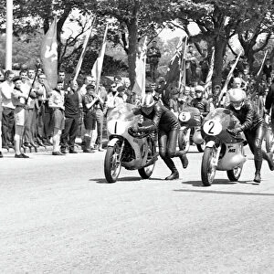 Ralph Bryans (Honda) and Derek Woodman (MZ) 1967 Lightweight TT