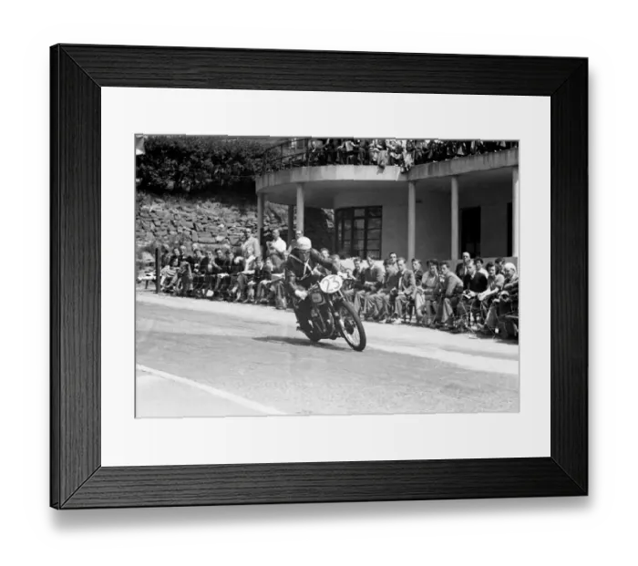 Framed Print : Geoff Duke at Quarter Bridge Framed Print : Geoff Duke at Quarter Bridge