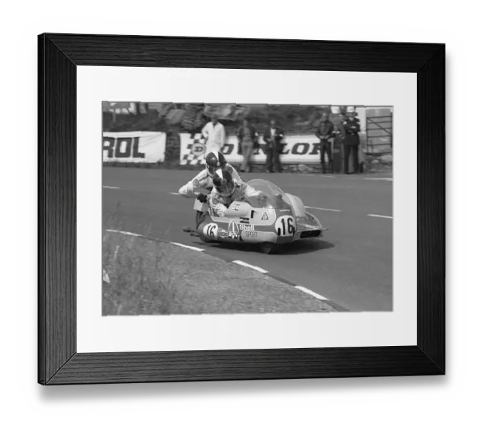 Framed Print : George O Dell & Kenny Arthur at Signpost Corner;1977 Sidecar TT Framed Print : George O Dell & Kenny Arthur at Signpost Corner;1977 Sidecar TT