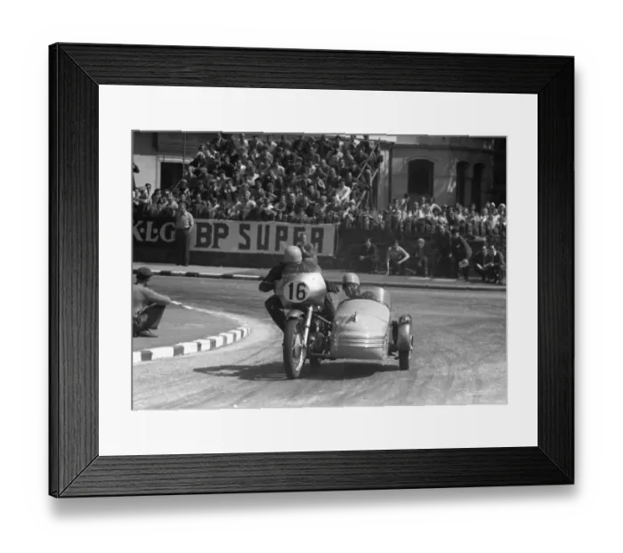 Framed Print : Eric Oliver & Pat Wise;1958 Sidecar TT Framed Print : Eric Oliver & Pat Wise;1958 Sidecar TT