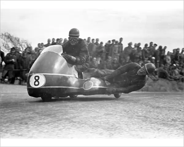 Owen Greenwood & E. Quilibrium ;1957 Sidecar TT