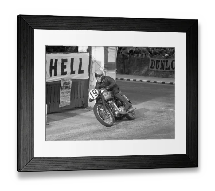 Framed Print : Ian Atkinson (Triumph) 1955 Senior Clubman TT Framed Print : Ian Atkinson (Triumph) 1955 Senior Clubman TT