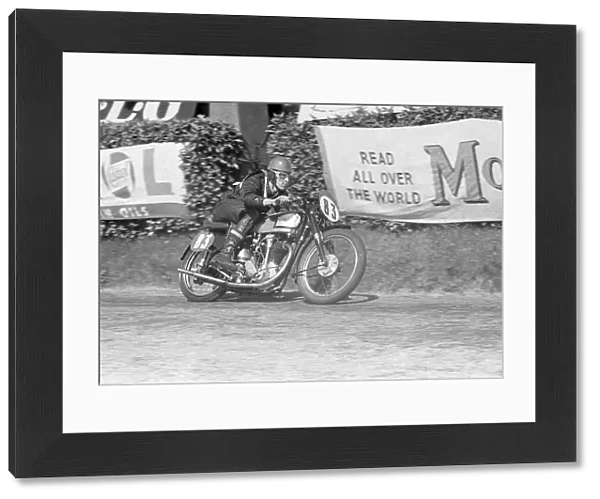 Geoff Alcock (Norton) at Cronk ny Mona; 1951 Senior Clubman TT