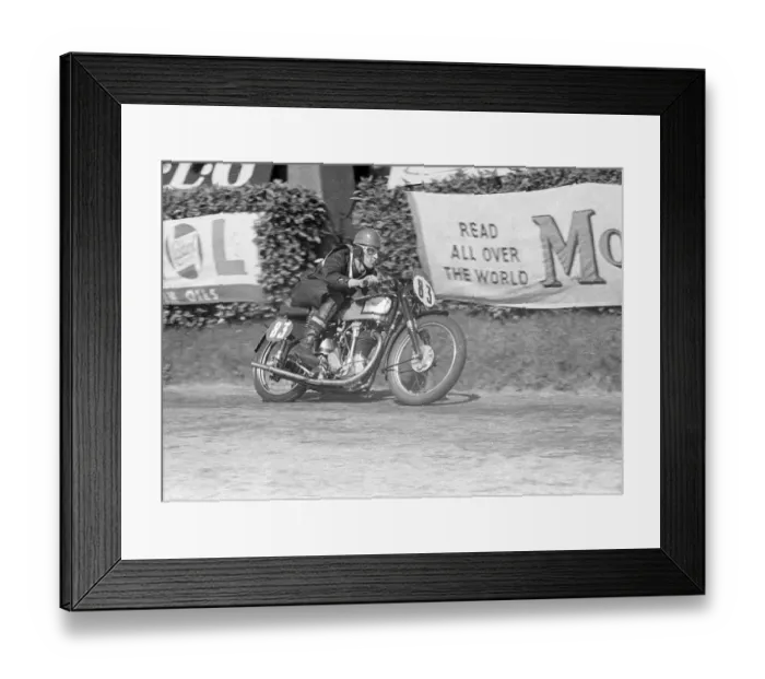 Framed Print : Geoff Alcock (Norton) at Cronk ny Mona; 1951 Senior Clubman TT Framed Print : Geoff Alcock (Norton) at Cronk ny Mona; 1951 Senior Clubman TT
