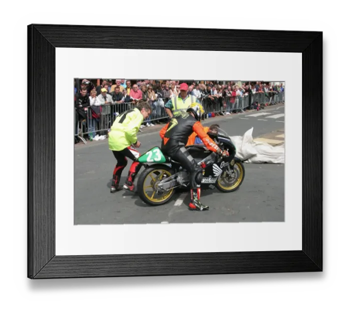 Framed Print : Checking it over Reg Lennon (Honda) 2004 Ultra Lightweight TT Framed Print : Checking it over Reg Lennon (Honda) 2004 Ultra Lightweight TT