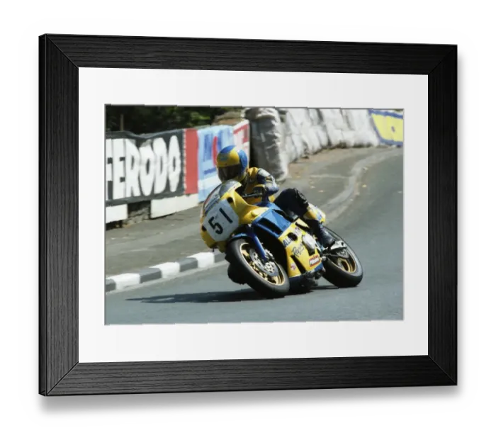 Framed Print : Dave Woolams (Yamaha) 1991 Senior TT
