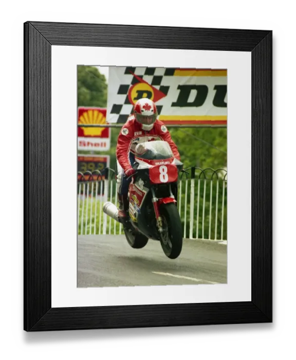 Framed Print : Kevin Wilson (Suzuki) 1988 Production TT