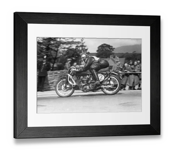 Framed Print : Fron Purslow (Velocette) 1953 Lightweight TT Framed Print : Fron Purslow (Velocette) 1953 Lightweight TT