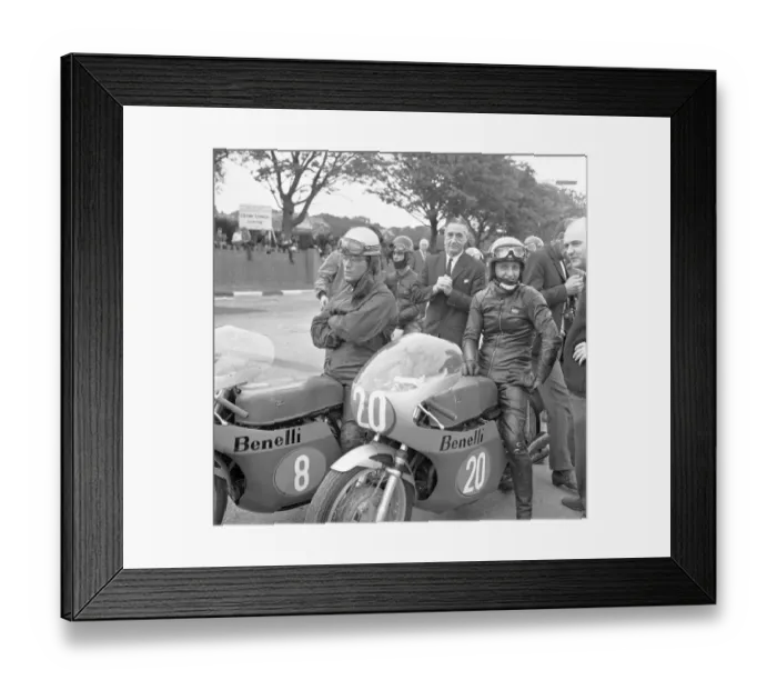 Framed Print : Renzo Pasolini & Kel Carruthers - the Benelli Team 1970 Framed Print : Renzo Pasolini & Kel Carruthers - the Benelli Team 1970