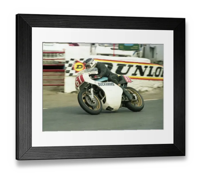 Framed Print : Mick Jeffreys (Kawasaki) 1983 Formula One TT
