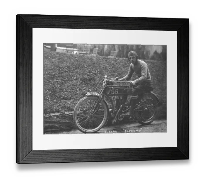 Framed Print : John Leno (Premo) 1909 TT Framed Print : John Leno (Premo) 1909 TT