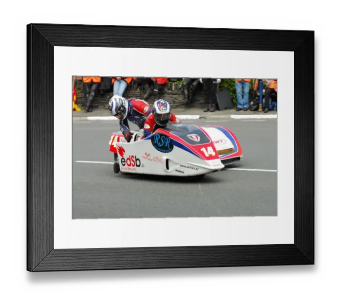 Framed Print : Gary Knight & Dan Knight (DMR Kawasaki) 2013 Sidecar TT Framed Print : Gary Knight & Dan Knight (DMR Kawasaki) 2013 Sidecar TT