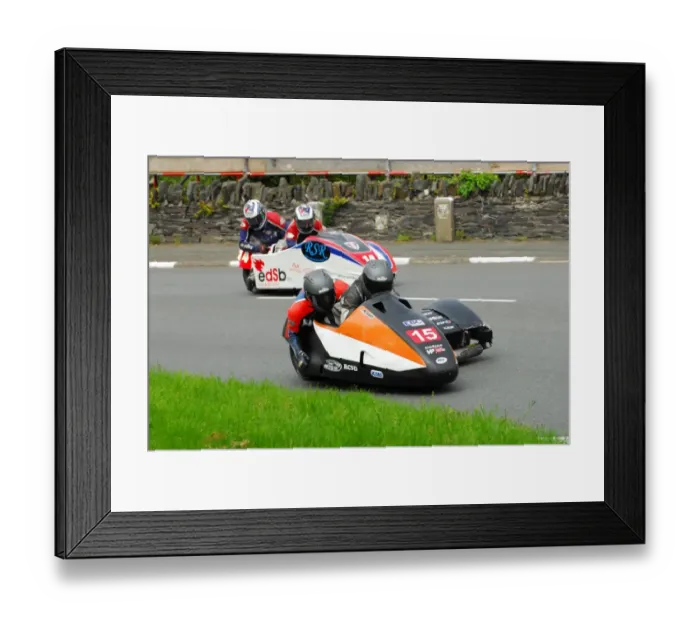 Framed Print : Frank Lelias & Charlie Richardson (LCR) 2013 Sidecar TT
