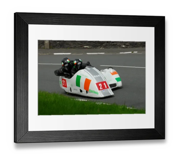 Framed Print : Mick Donovan & Aaron Galligan (Ireson Honda) 2013 Sidecar TT Framed Print : Mick Donovan & Aaron Galligan (Ireson Honda) 2013 Sidecar TT