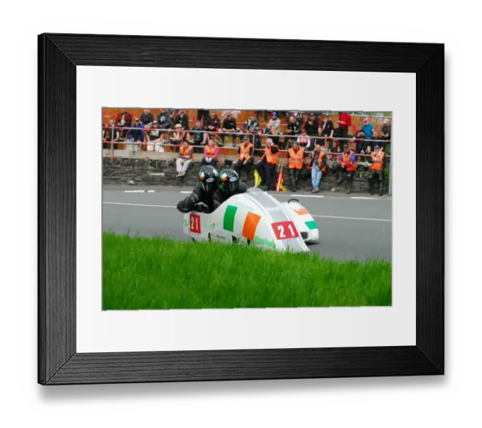 Framed Print : Mick Donovan & Aaron Galligan (Ireson Honda) 2013 Sidecar TT Framed Print : Mick Donovan & Aaron Galligan (Ireson Honda) 2013 Sidecar TT