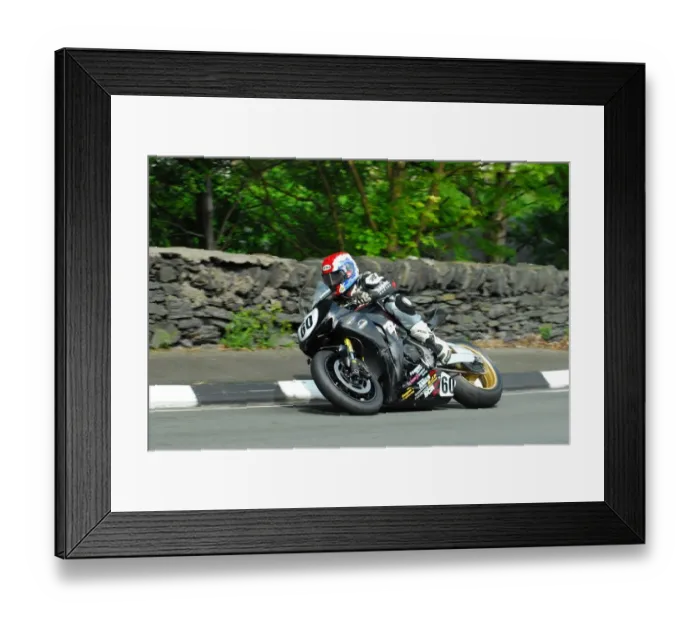 Framed Print : Dave Madsen-Mygdal (Honda) 2016 Superbike TT