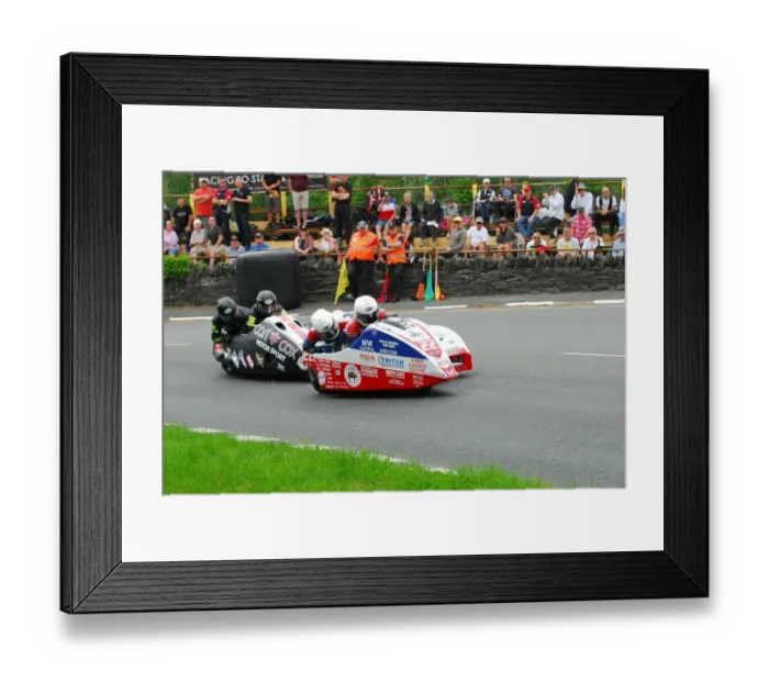 Framed Print : Greg Lambert & Kenny Cole (Honda) and Colin Buckley & Robbie Shorter (Carl Cox) 2016 Sidecar A TT Framed Print : Greg Lambert & Kenny Cole (Honda) and Colin Buckley & Robbie Shorter (Carl Cox) 2016 Sidecar A TT