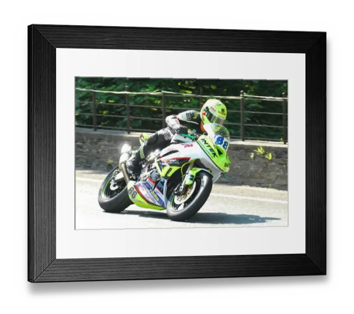 Framed Print : Josh Daley (Kawasaki) 2016 Supersport 1 TT Framed Print : Josh Daley (Kawasaki) 2016 Supersport 1 TT