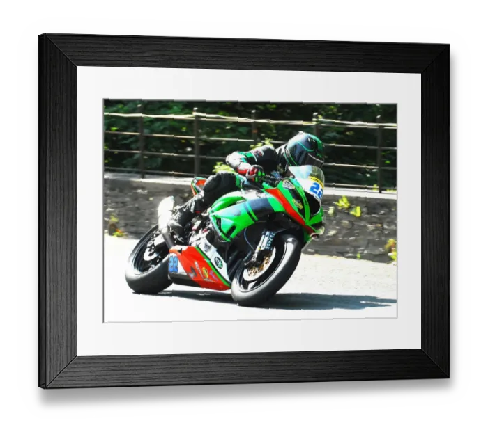 Framed Print : Dan Hegarty (Kawasaki) 2016 Supersport 1 TT Framed Print : Dan Hegarty (Kawasaki) 2016 Supersport 1 TT