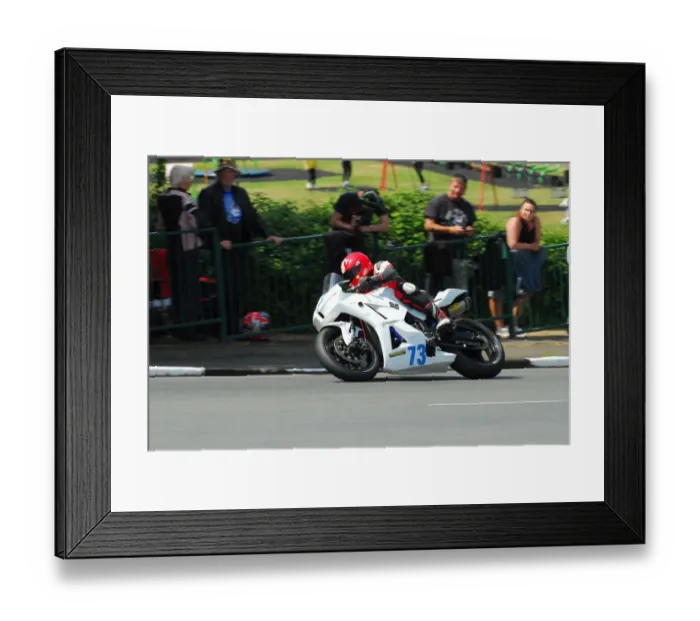 Framed Print : Adrian Harrison (Honda) 2016 Supersport 2 TT