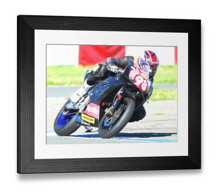 Framed Print : Brian Moffitt (Aprilia) April; Jurby Framed Print : Brian Moffitt (Aprilia) April; Jurby