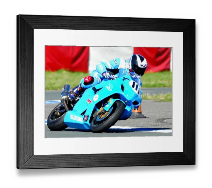 Framed Print : Les Crowe (Suzuki) April; Jurby Framed Print : Les Crowe (Suzuki) April; Jurby