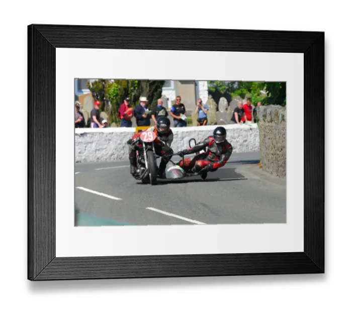 Framed Print : Adam Pope & John Christopher (Triumph) 2016 Pre TT Classic