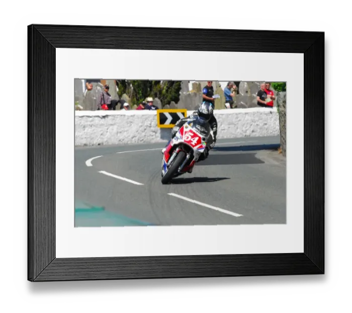 Framed Print : Peter Boast (Yamaha) 2016 Pre TT Classic