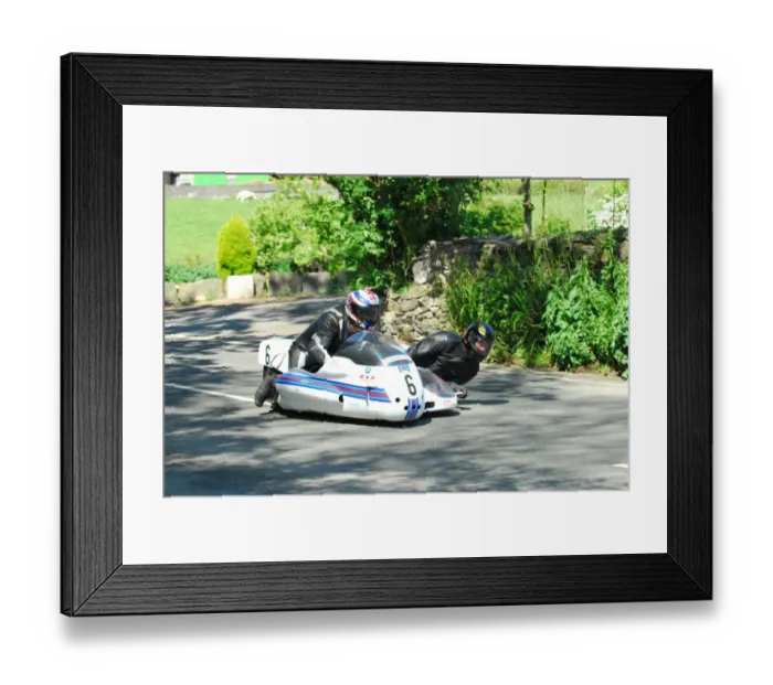 Framed Print : Tony Thirkell & Trevor Johnson (BMW Equipe) 2016 Pre TT Classic