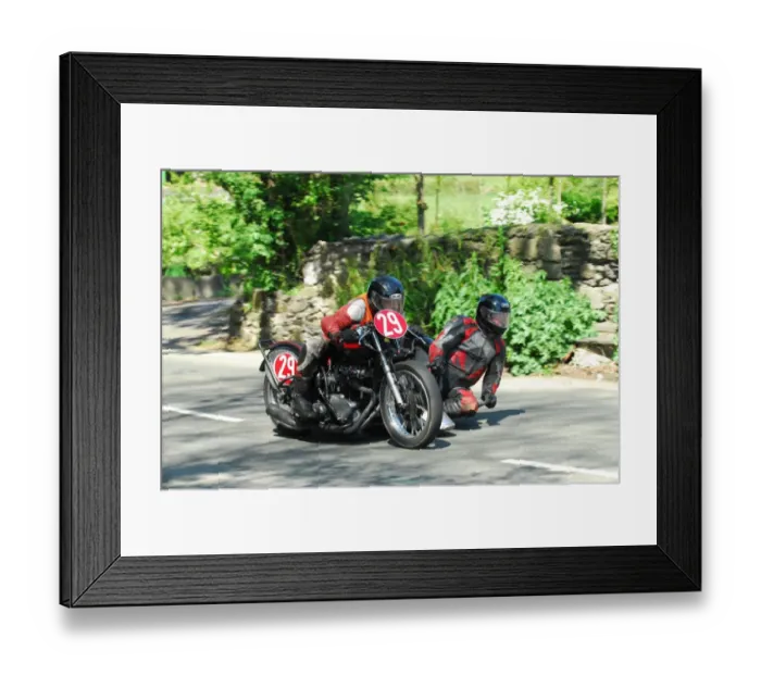 Framed Print : Adam Pope & John Christopher (Triumph) 2016 Pre TT Classic Framed Print : Adam Pope & John Christopher (Triumph) 2016 Pre TT Classic