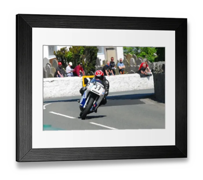 Framed Print : Andy Lee (Rob North Triumph) 2016 Pre TT Classic