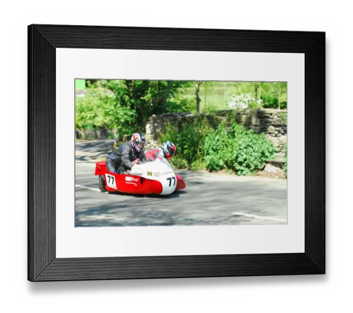 Framed Print : Steve Brookes & Jan Tyrrell (Moly Imp) 2016 Pre TT Classic