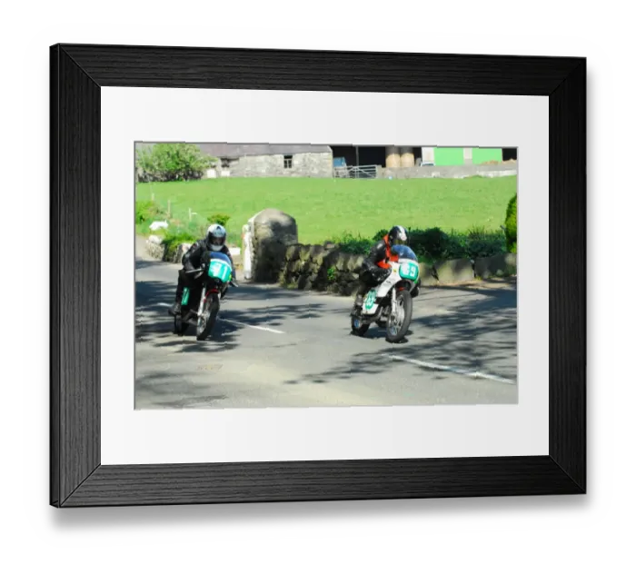 Framed Print : Jeffrey Vromant (Yamaha) Richard Boal (Ducati) 2016 Pre TT Classic Framed Print : Jeffrey Vromant (Yamaha) Richard Boal (Ducati) 2016 Pre TT Classic