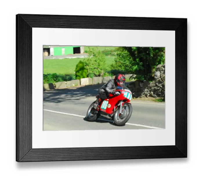 Framed Print : Mike Barry (Ducati) 2016 Pre TT Classic