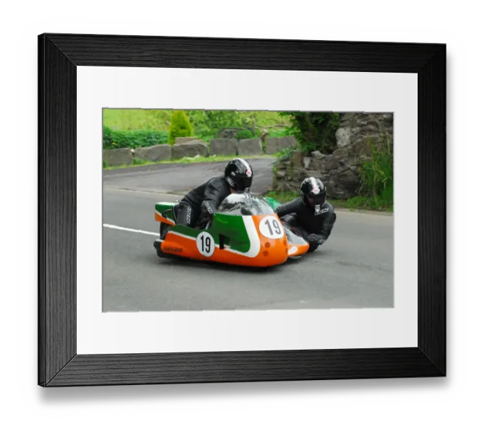 Framed Print : Andi Rolli & Beate Rolli (Weslake) 2015 Pre TT Classic Framed Print : Andi Rolli & Beate Rolli (Weslake) 2015 Pre TT Classic
