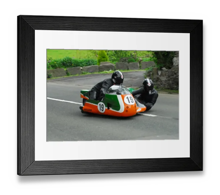 Framed Print : Andi Rolli & Beate Rolli (Weslake) 2015 Pre TT Classic Framed Print : Andi Rolli & Beate Rolli (Weslake) 2015 Pre TT Classic