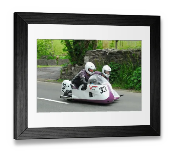 Framed Print : Phil Biggadyke & Hayley Capewell (APH Triumph) 2015 Pre TT Classic Framed Print : Phil Biggadyke & Hayley Capewell (APH Triumph) 2015 Pre TT Classic