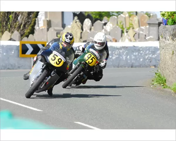 David Hebb (Norton) and Edward Manley (Matchless) 2015 Pre TT Classic