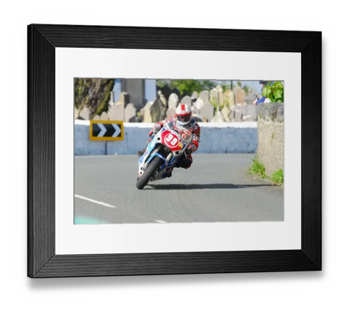 Framed Print : Peter Creer (Suzuki) 2015 Pre TT Classic