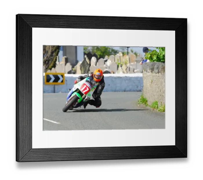 Framed Print : James Ford (Kawasaki) 2015 Pre TT Classic