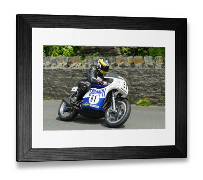 Framed Print : Andy Lee (Rob North Trident) 2015 Pre TT Classic