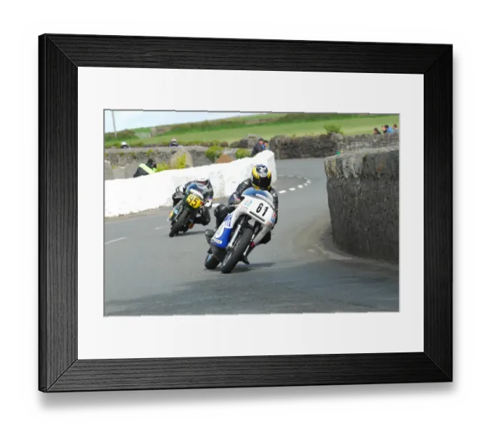Framed Print : Andy Lee (Rob North Trident) and Edward Manley (Matchless) 2015 Pre TT Classic Framed Print : Andy Lee (Rob North Trident) and Edward Manley (Matchless) 2015 Pre TT Classic