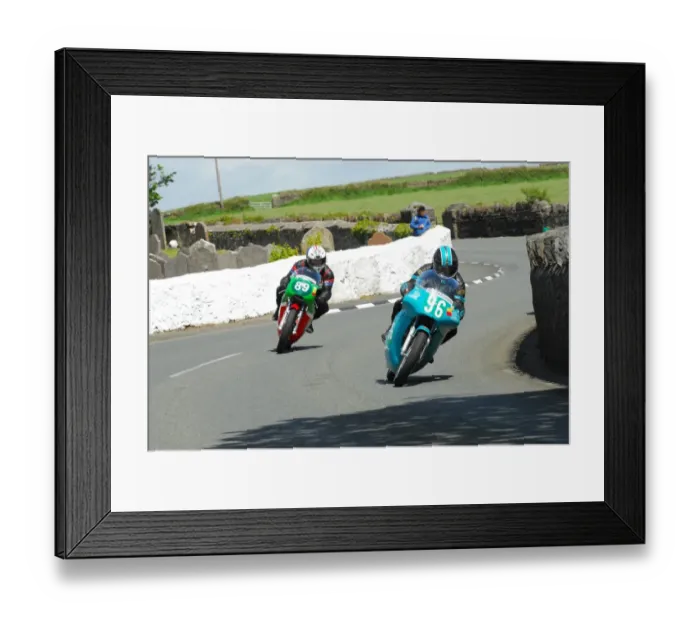 Framed Print : Geoff Bates (Honda) and Rod Graham (Ducati) 2015 Pre TT Classic Framed Print : Geoff Bates (Honda) and Rod Graham (Ducati) 2015 Pre TT Classic