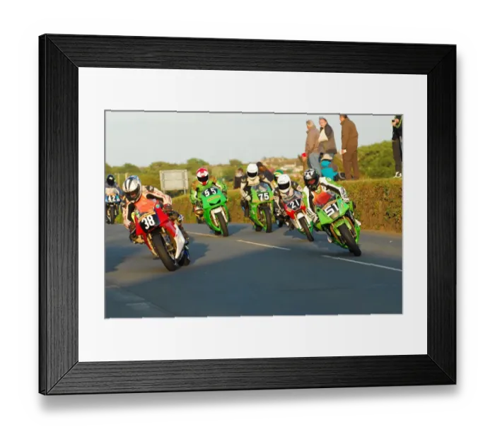 Framed Print : Neil Pearson (Kawasaki, 51) and Tony Limer (Kawasaki, 75) Tom Snow (Honda, 21) and Scott Miller (Kawasaki, 51) 2015 Southern 100 Framed Print : Neil Pearson (Kawasaki, 51) and Tony Limer (Kawasaki, 75) Tom Snow (Honda, 21) and Scott Miller (Kawasaki, 51) 2015 Southern 100