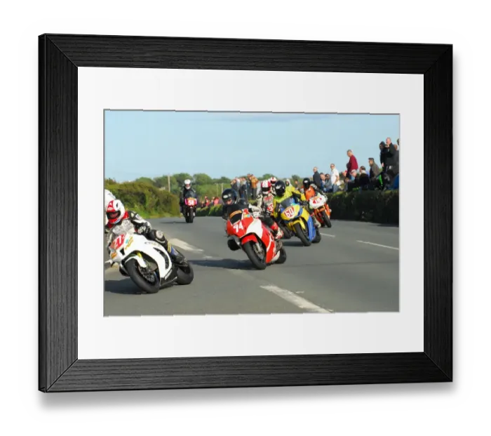 Framed Print : Dennis Booth (Kawasaki) and Tom Parkes (Honda) 2015 Southern 100 Framed Print : Dennis Booth (Kawasaki) and Tom Parkes (Honda) 2015 Southern 100
