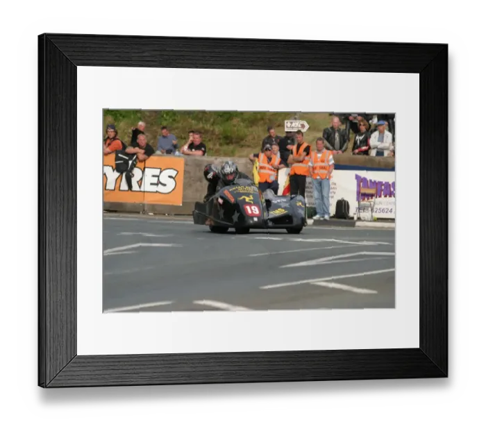Framed Print : Brian Kelly & Dicky Gale (DMR Honda) 2010 Sidecar A TT