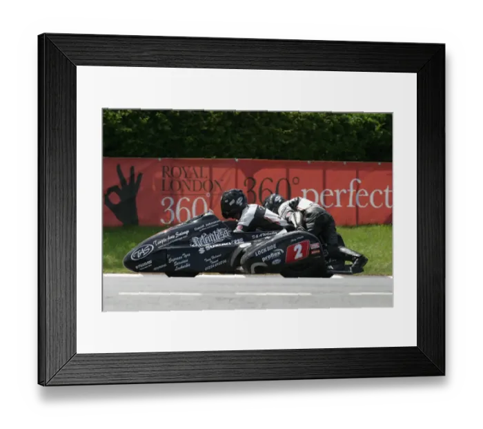Framed Print : John Holden & Andrew Winkle (LCR Suzuki) 2010 Sidecar A TT